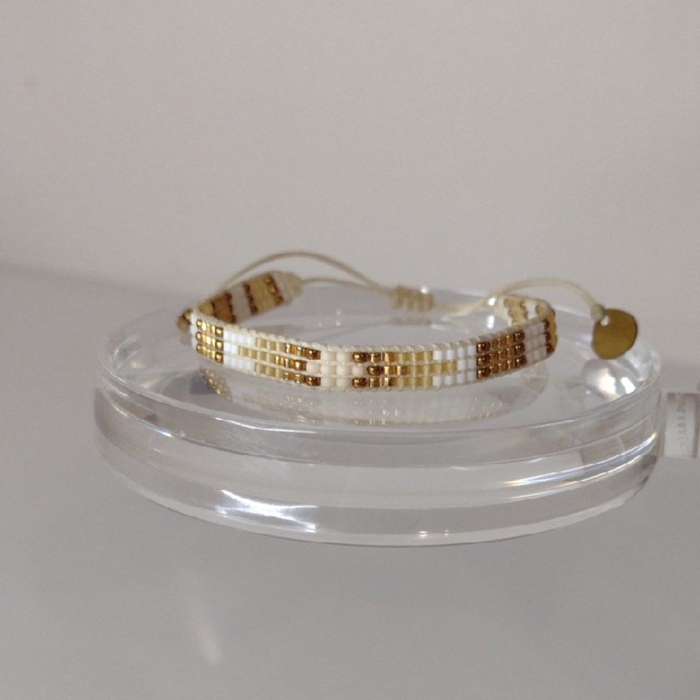 Mishky Women's White And Gold Tone Bracelet